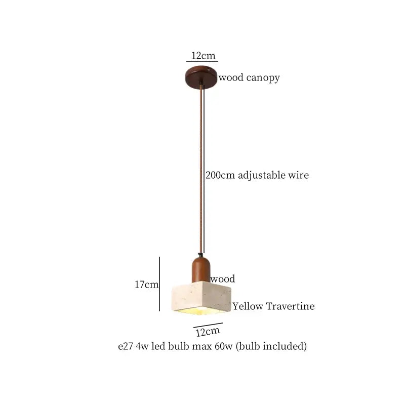 Modern beige concrete and dark wood led pendant light dining room