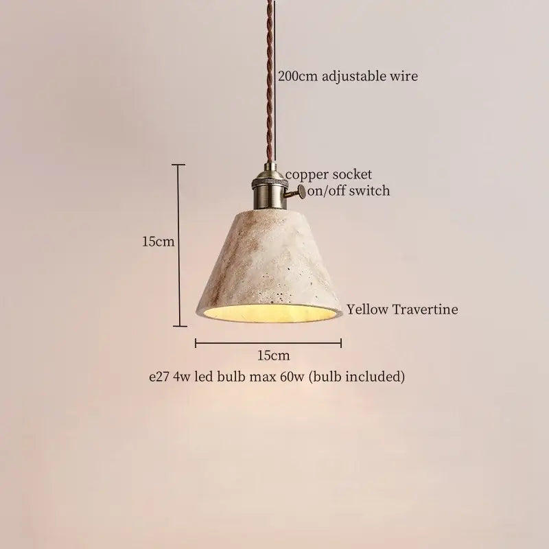 Modern beige concrete and dark wood led pendant light dining room