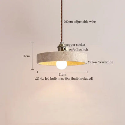 Modern beige concrete and dark wood led pendant light dining room