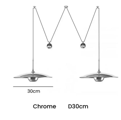 Modern gold disc led pendant lighting for dining room