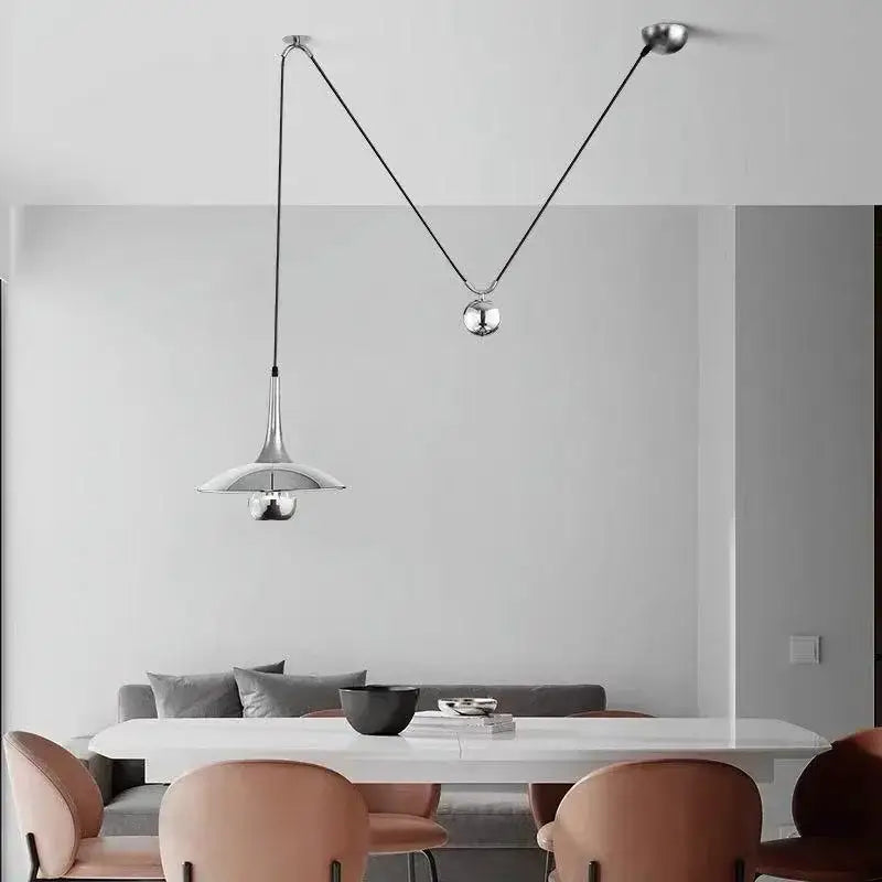 Modern gold disc led pendant lighting for dining room
