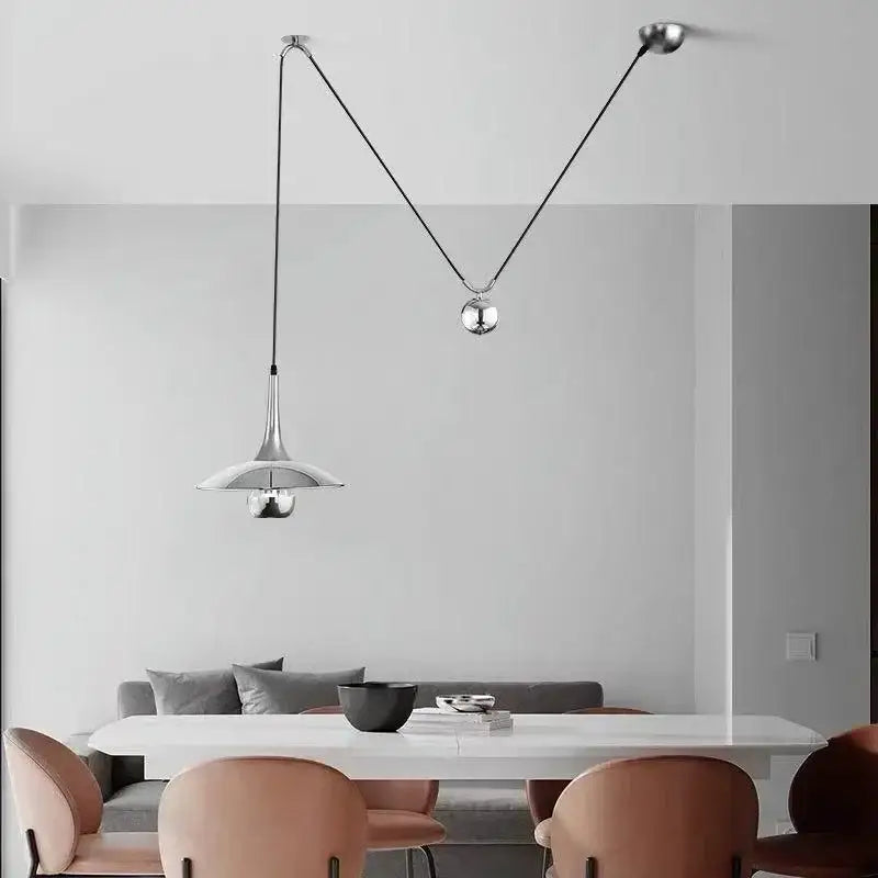 Modern gold disc led pendant lighting bedroom hanging lamp