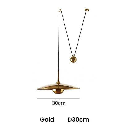 Modern gold disc led pendant lighting bedroom hanging lamp