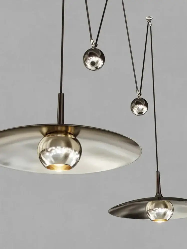 Modern gold disc led pendant lighting bedroom hanging lamp