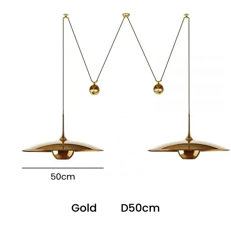 Modern gold disc led pendant lighting bedroom hanging lamp