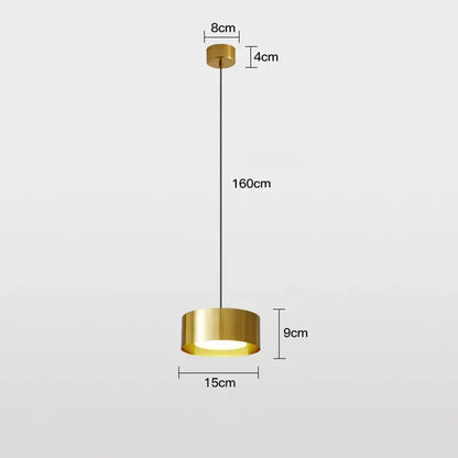 Modern cylindrical led pendant lights for kitchen and living room