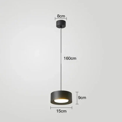 Modern cylindrical led pendant lights for kitchen and living room