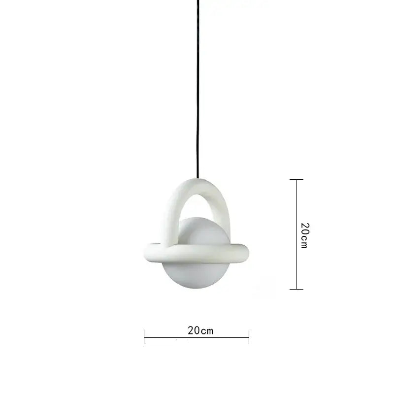 Minimalist arched wood and terracotta led pendant lights dining room