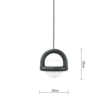 Minimalist arched wood and terracotta led pendant lights dining room
