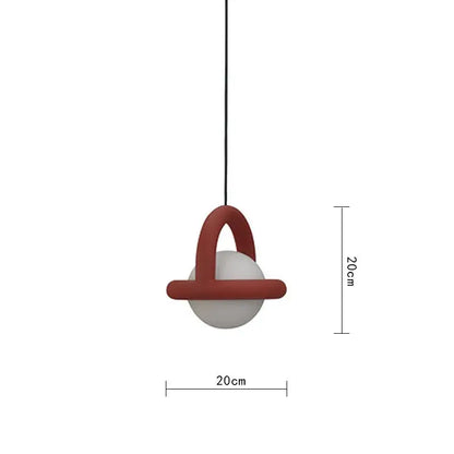 Minimalist arched wood and terracotta led pendant lights dining room