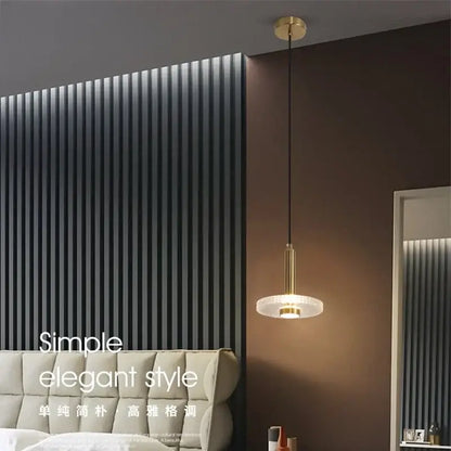Modern gold circular led pendant lights dining room crystal chandelier