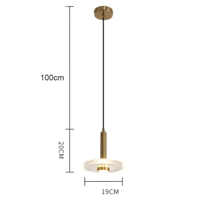 Modern gold circular led pendant lights dining room crystal chandelier