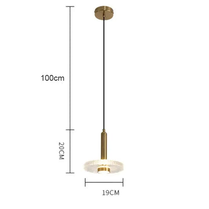 Modern gold circular led pendant lights dining room crystal chandelier