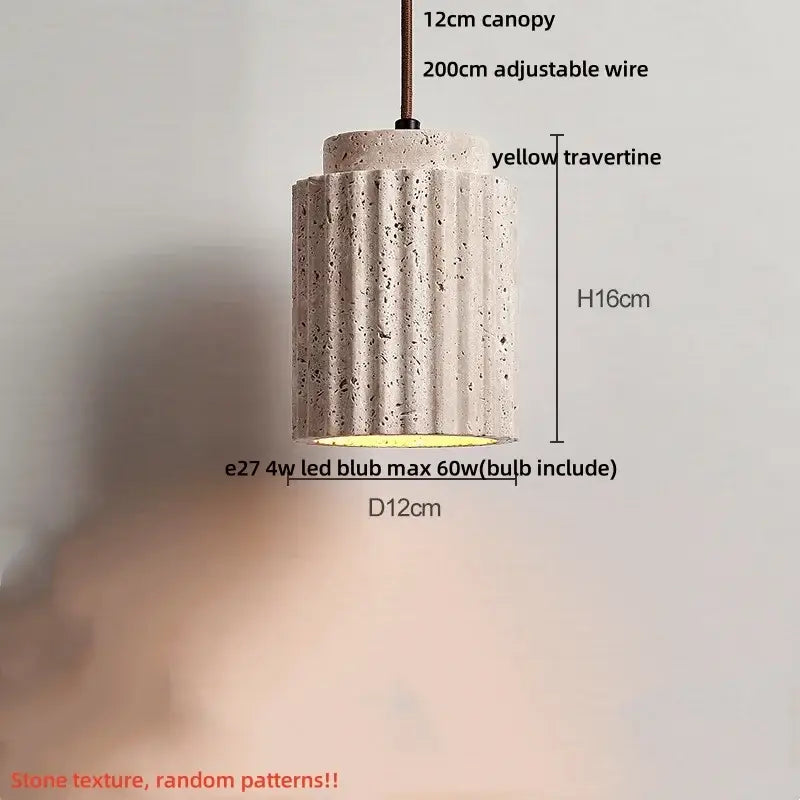 Modern travertine and wood led pendant lights bar kitchen decor