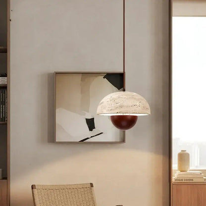 Modern travertine and wood led pendant lights bar kitchen decor