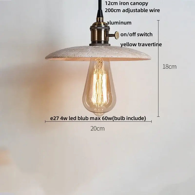 Modern travertine and wood led pendant lights bar kitchen decor