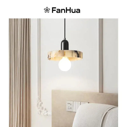 Modern beige marble led pendant lights dining room adjustable steel