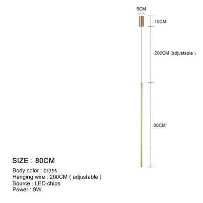 Minimalist dark bronze led pendant light for dining room