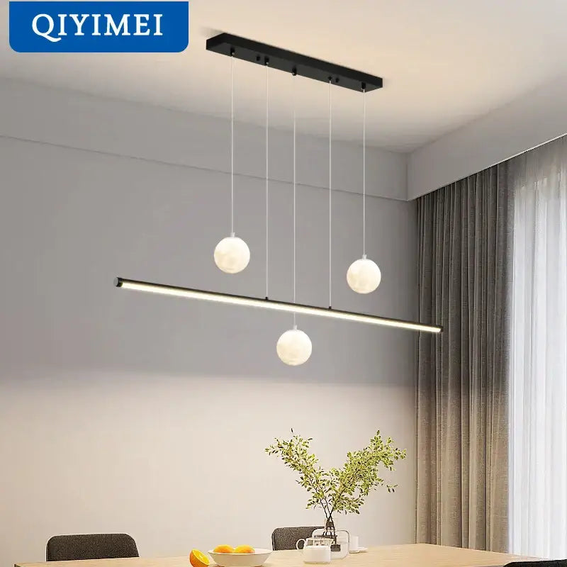 Modern black and white led pendant lights dining room chandelier