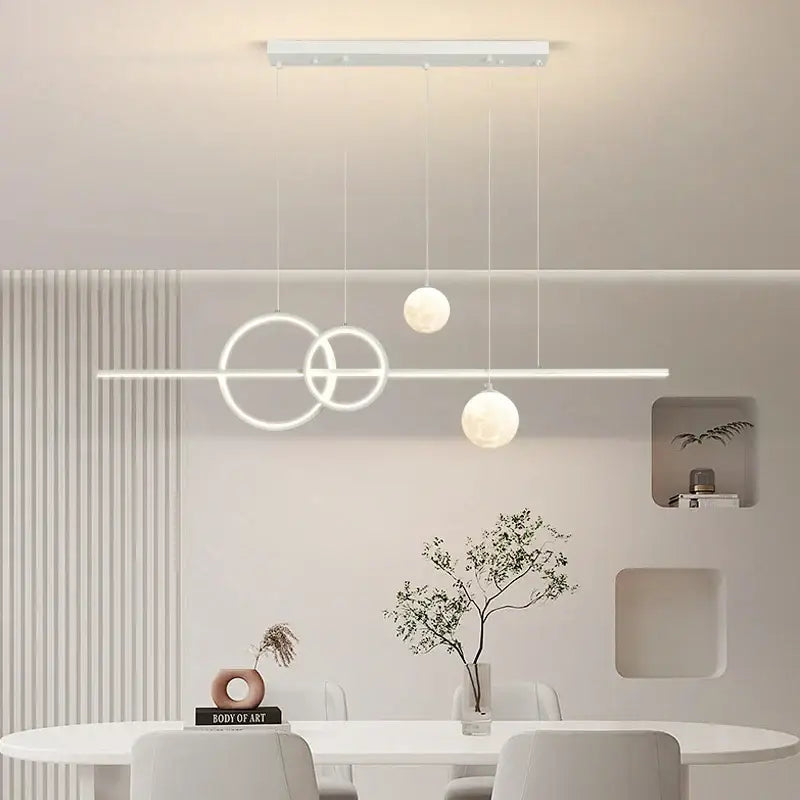 Modern black and white led pendant lights dining room chandelier