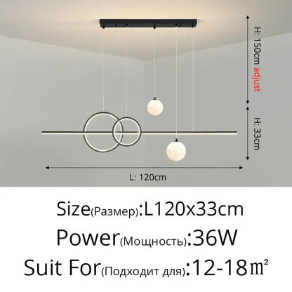Modern black and white led pendant lights dining room chandelier