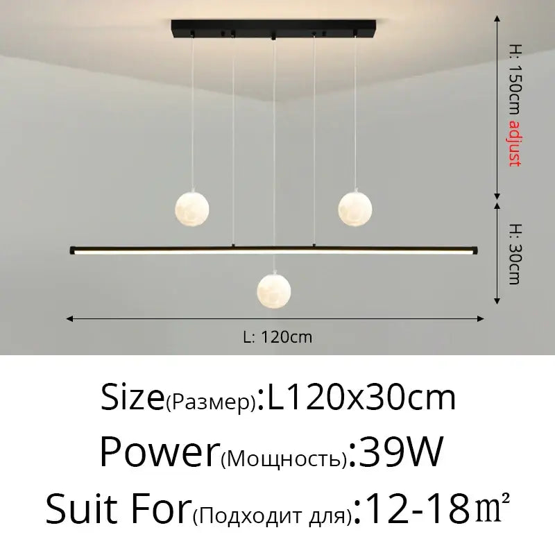 Modern black and white led pendant lights dining room chandelier