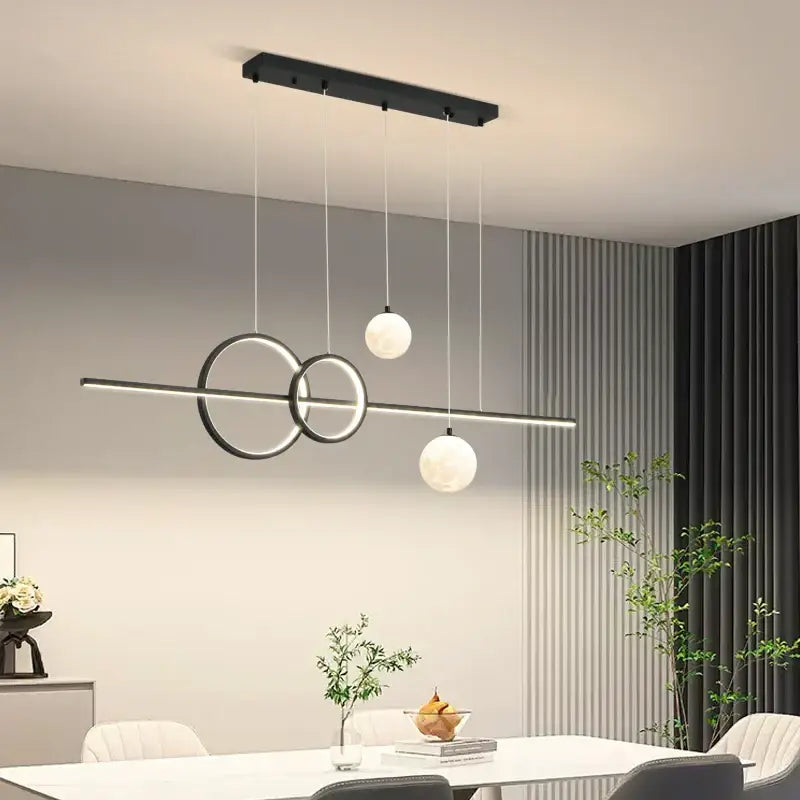 Modern black and white led pendant lights dining room chandelier