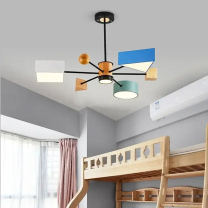 Modern geometric multi color led pendant lights – dining room
