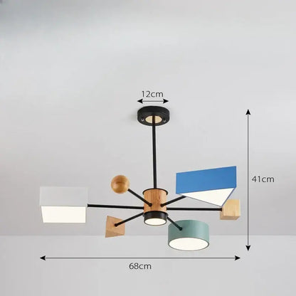 Modern geometric multi color led pendant lights – dining room
