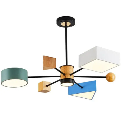 Modern geometric multi color led pendant lights – dining room