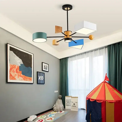 Modern geometric multi color led pendant lights – dining room