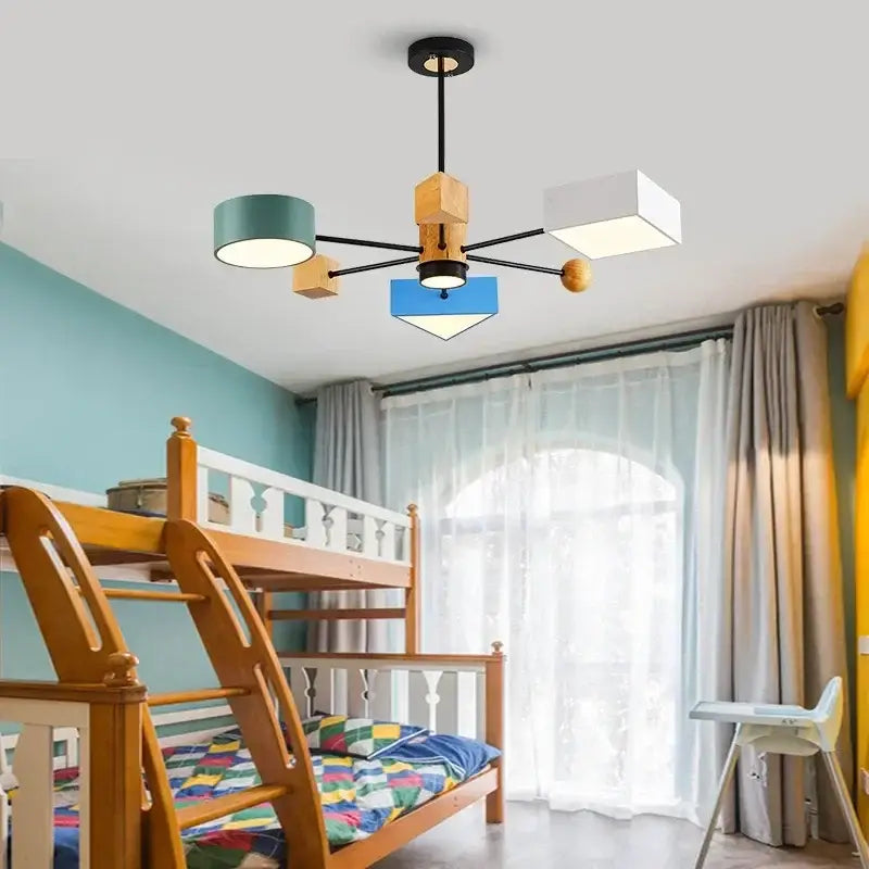 Modern geometric multi color led pendant lights – dining room
