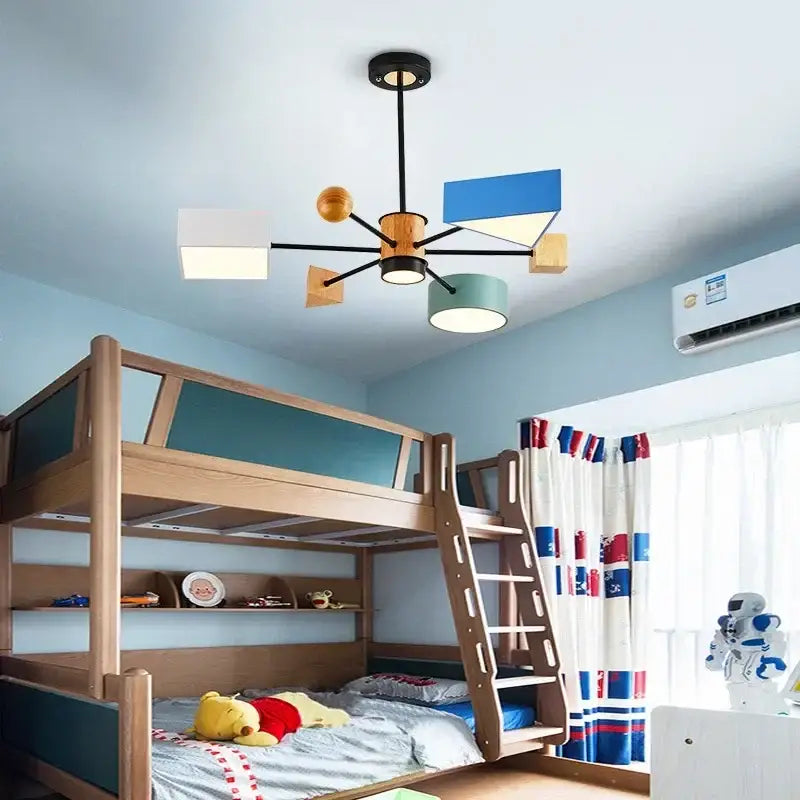 Modern geometric multi color led pendant lights – dining room