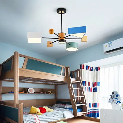 Modern geometric multi color led pendant lights – dining room