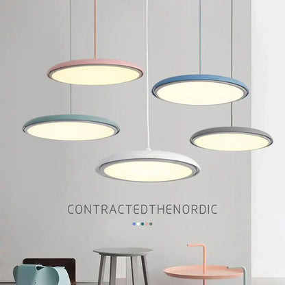 Minimalist pastel led pendant lights for kitchen and living room