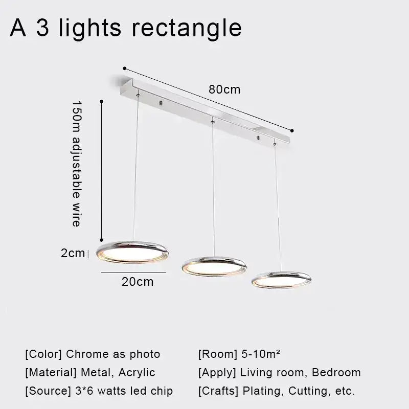 Modern cream fabric layered led pendant lights kitchen dining room