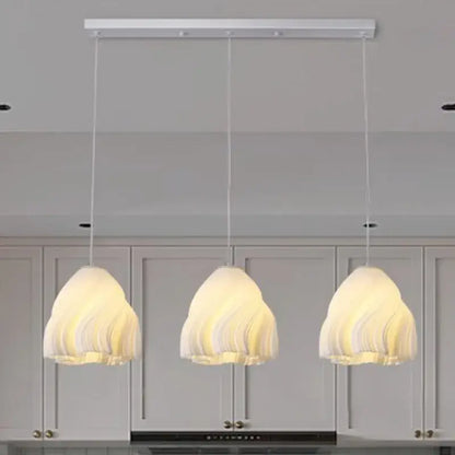 Modern cream fabric layered led pendant lights kitchen dining room