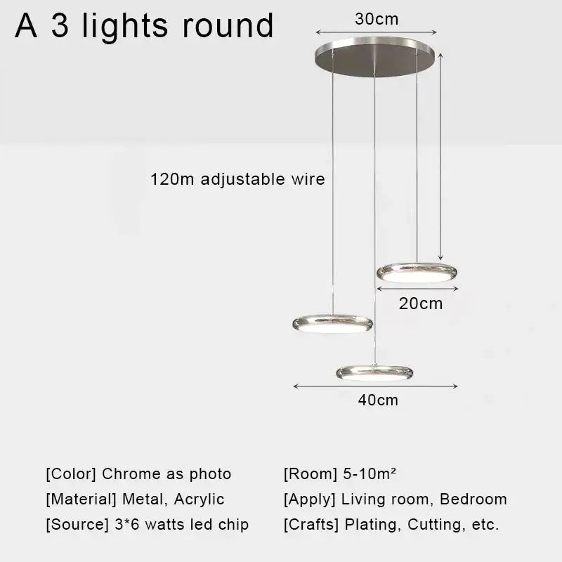 Modern cream fabric layered led pendant lights kitchen dining room