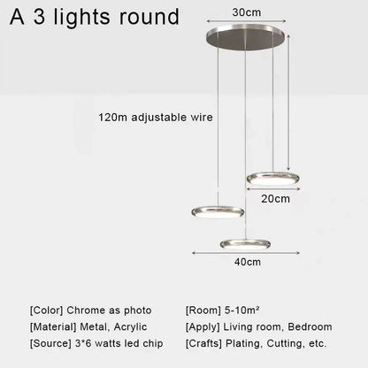 Modern cream fabric layered led pendant lights kitchen dining room