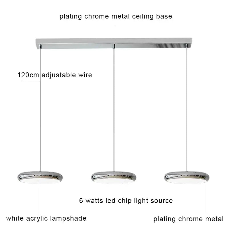 Modern cream fabric layered led pendant lights kitchen dining room