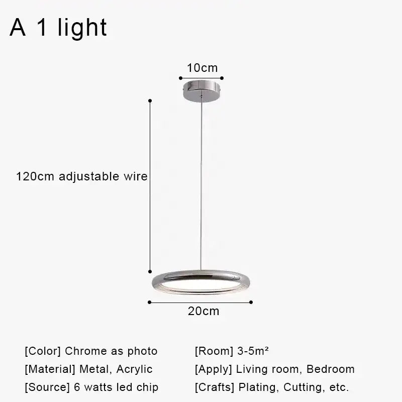 Modern cream fabric layered led pendant lights kitchen dining room