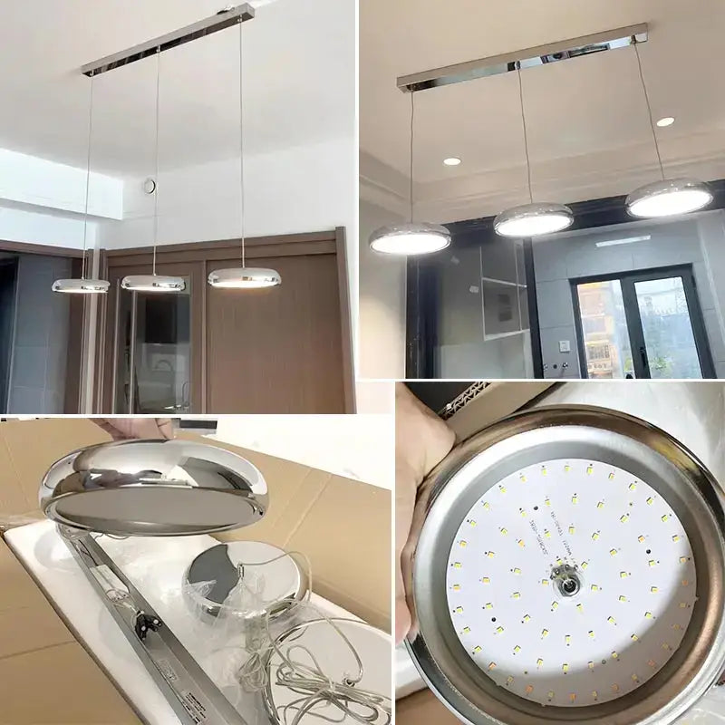 Modern cream fabric layered led pendant lights kitchen dining room