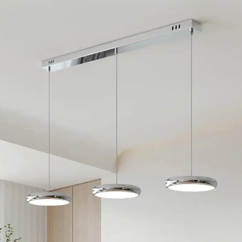 Modern cream fabric layered led pendant lights kitchen dining room