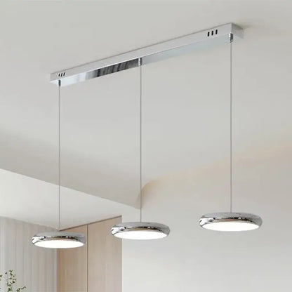 Modern cream fabric layered led pendant lights kitchen dining room