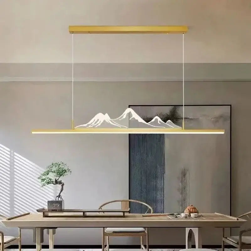 Modern gold mountain led pendant light for dining room