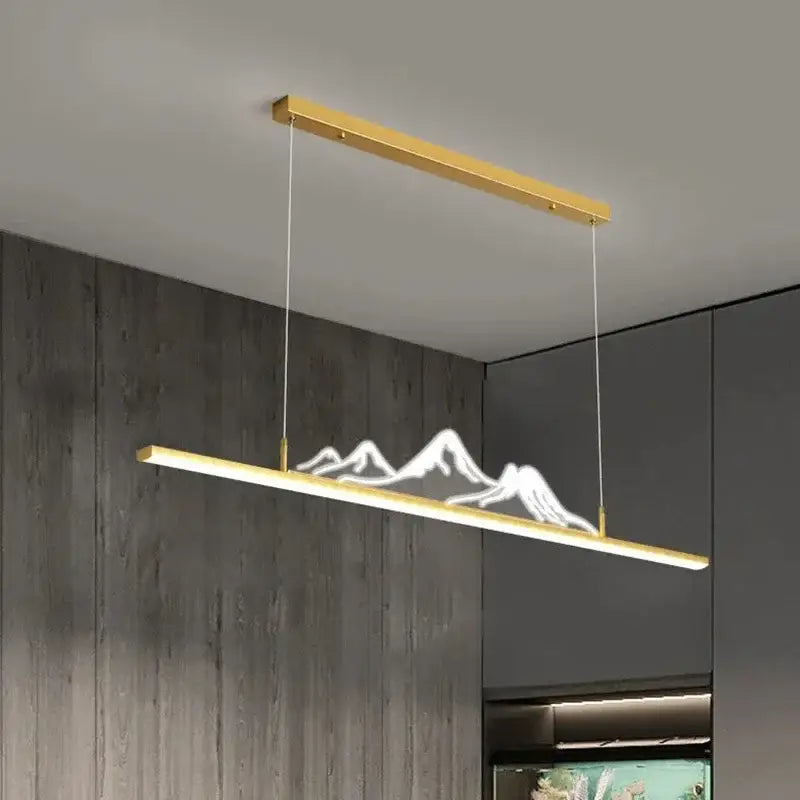Modern gold mountain led pendant light for dining room