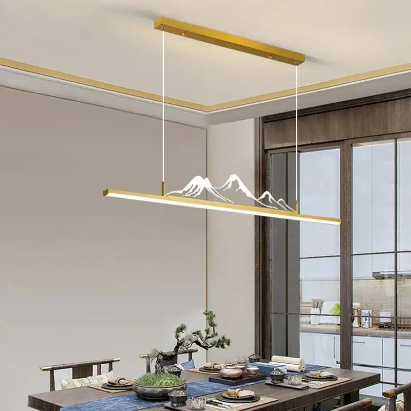 Modern gold mountain led pendant light for dining room