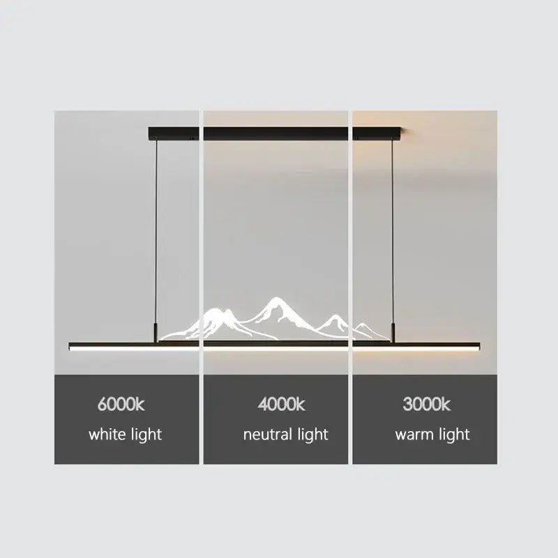 Modern gold mountain led pendant light for dining room