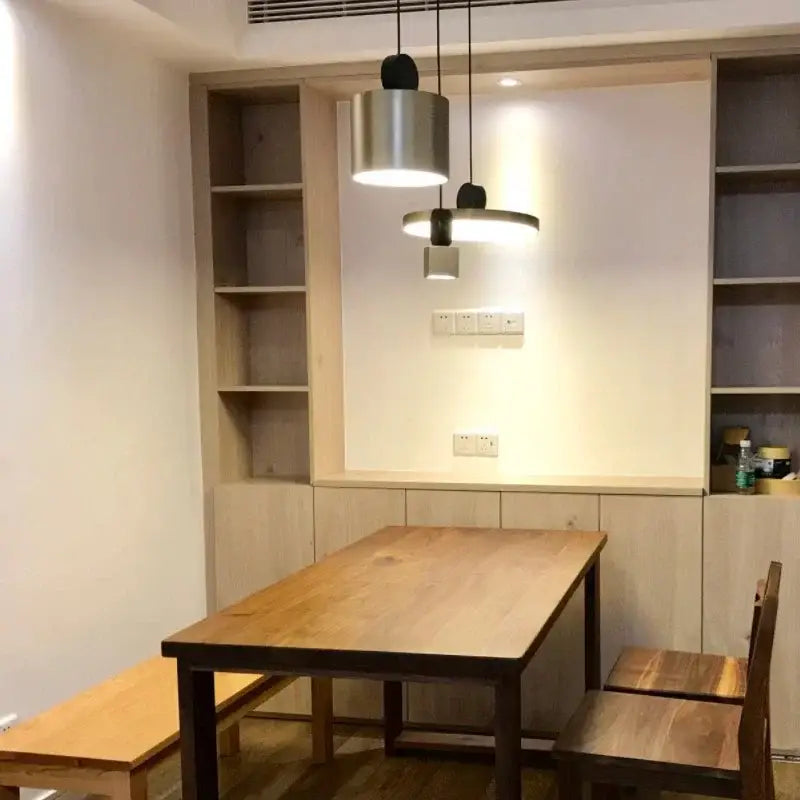 Modern brass and black led pendant light for kitchen