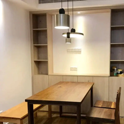 Modern brass and black led pendant light for kitchen